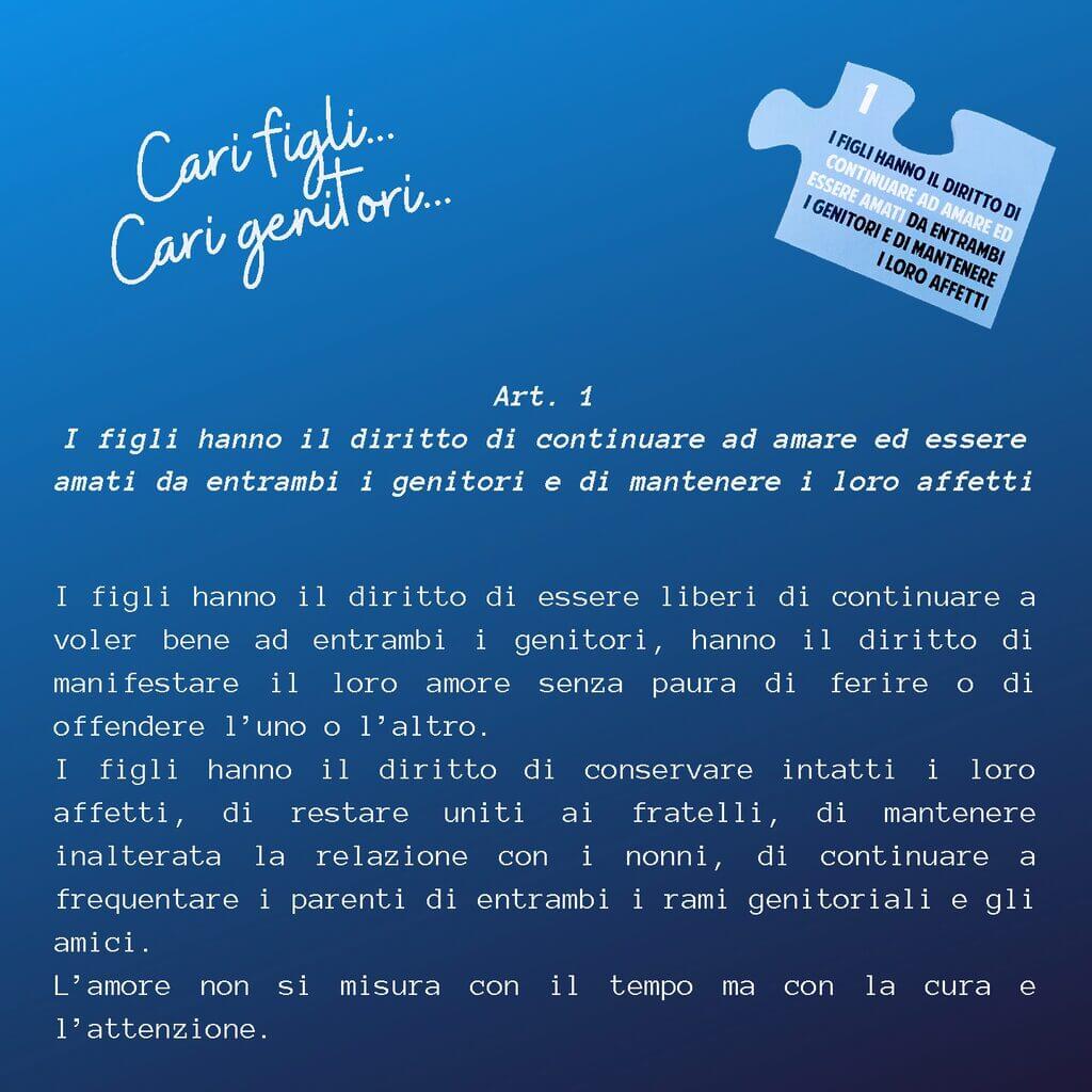 Carta dei diritti dei figli, articolo 1